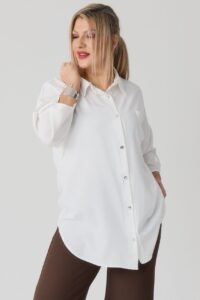 Elegancka koszula damska plus size biała