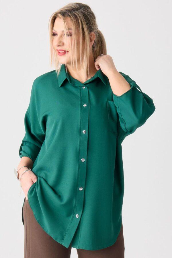 Elegancka koszula damska plus size zielona