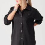 Elegancka koszula damska plus size czarna