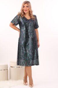 Sukienka z cekinami czarno-zielona
