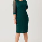 Błyszcząca sukienka PLUS SIZE zielona (2)