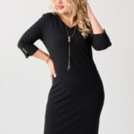 Sukienka z dekoltem PLUS SIZE czarna 44-54