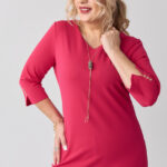 Sukienka-z-dekoltem-PLUS-SIZE-różowa (4)