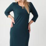 sukienka-z-ozdobnym-dekoltem-butelkowa-zielen (2)