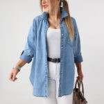 Jeansowa koszula z dżetami classic denim