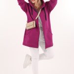 Bluza z kapturem plus size amarantowa