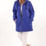 Bluza z kapturem plus size chabrowa