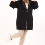 Bluza z kapturem plus size czarna