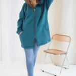Bluza z kapturem plus size niebieska
