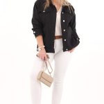 Czarna katana jeansowa damska plus size