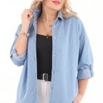 Jeansowa koszula z dżetami classic denim