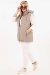 Kamizelka pikowana plus size beżowa