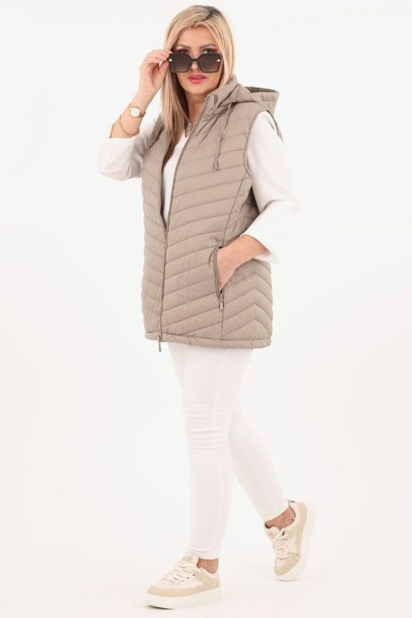 Kamizelka pikowana plus size beżowa