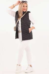 Kamizelka pikowana plus size czarna