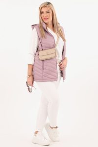 Kamizelka pikowana plus size jasnoróżowa