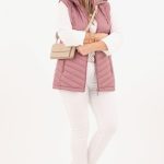 Kamizelka pikowana plus size różowa