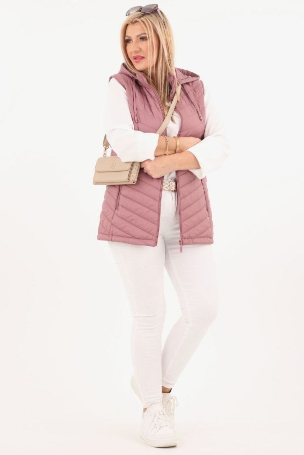 Kamizelka pikowana plus size różowa