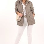 kurtka pikowana damska plus size brązowa