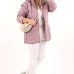 kurtka pikowana damska plus size różowa