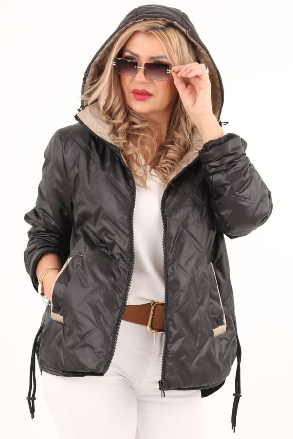 Kurtka z regulowaną długością czarna