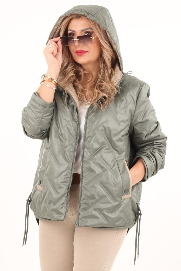 Przejściowa kurtka z regulowaną długością zielona