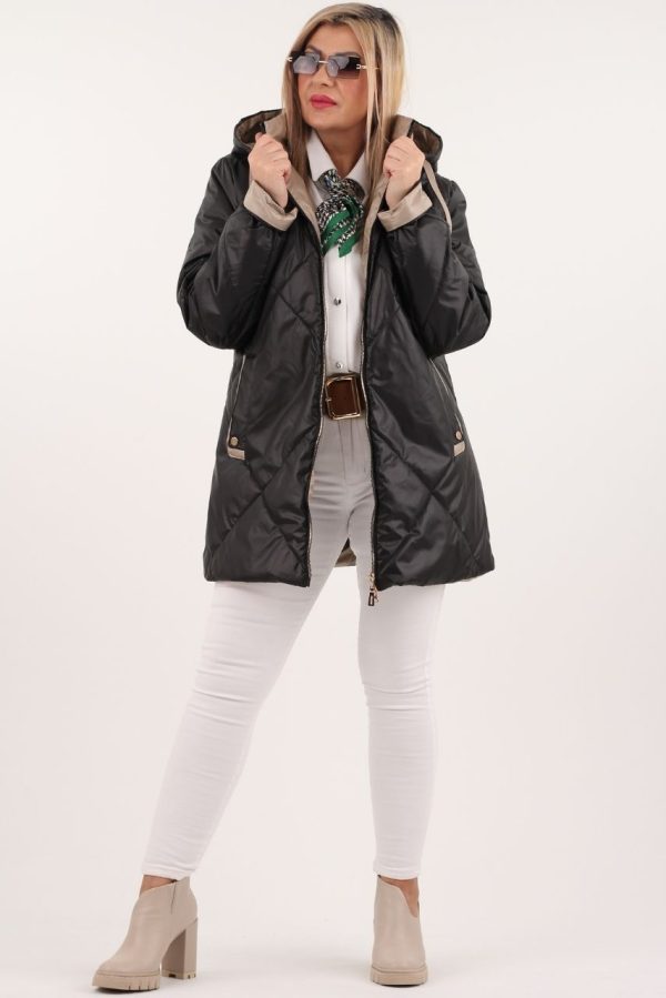 Przejściowa pikowana kurtka czarna