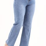 Szerokie spodnie z paskiem jeansowe