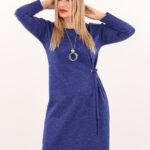 Sukienka na co dzień plus size chabrowa – moda dla puszystych