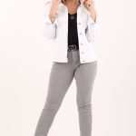 Biała katana jeansowa damska plus size