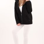 Bluza dla puszystych kobiet plus size rozpinana z kapturem czarna