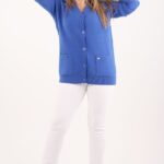 Kardigan damski plus size chabrowy duże rozmiary 42–48