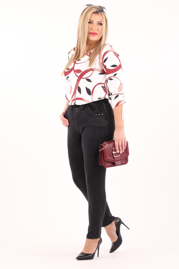 Czarne jegginsy damskie na gumce plus size