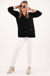 Kardigan damski plus size czarny duże rozmiary 42–48