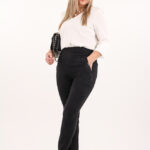 Elastyczne spodnie jeansowe czarne plus size