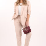 Garnitur damski plus size beżowy