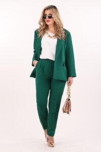 Garnitur damski plus size butelkowa zieleń