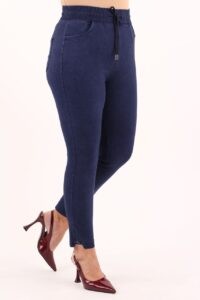 Spodnie jeans z wiązaniem plus size