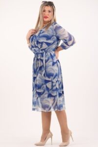 sukienka z siatki niebiesko-beżowa