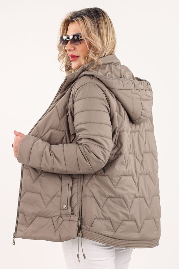 Kurtka z regulowaną długością przejściowa beżowa