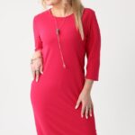Prosta sukienka plus size fuksjowa