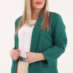 żakiet damski plus size butelkowa zieleń