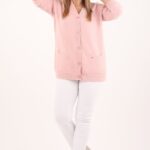 Kardigan damski plus size różowy duże rozmiary 42–48