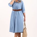 Sukienka jeansowa z paskiem classic denim