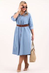 Sukienka jeansowa z paskiem classic denim