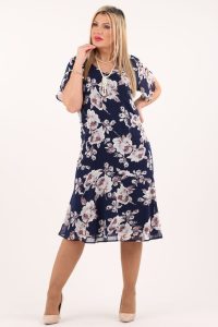 Sukienka szyfonowa na wesele w kwiaty