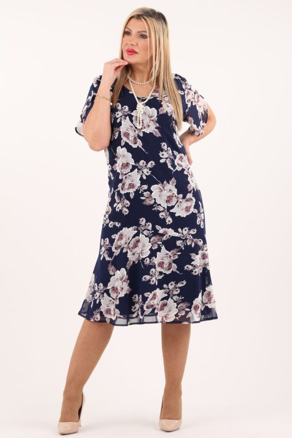 Sukienka szyfonowa na wesele w kwiaty