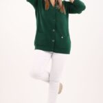 Kardigan damski plus size zielony – duże rozmiary 42–48