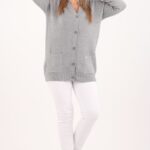 Kardigan damski plus size szary – duże rozmiary 42–48