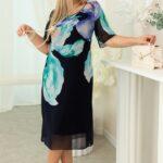 Sukienka dwuwarstwowa szyfonowa plus size