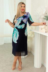 Sukienka dwuwarstwowa szyfonowa plus size